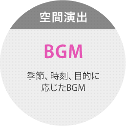 空間演出【BGM】季節、時刻、目的に応じたBGM