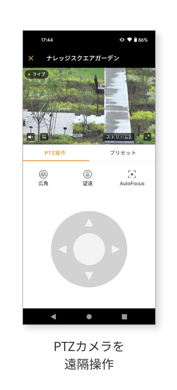PTZカメラを遠隔操作